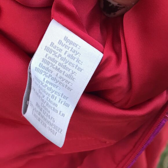 Pearl Georgina Chapman of Marchesa Red Mesh Lace Bustier Party Dress Size 0 - Picture 9 of 10